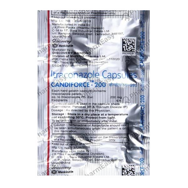 कैंडीफोर्स 200एमजी कैप्सूल