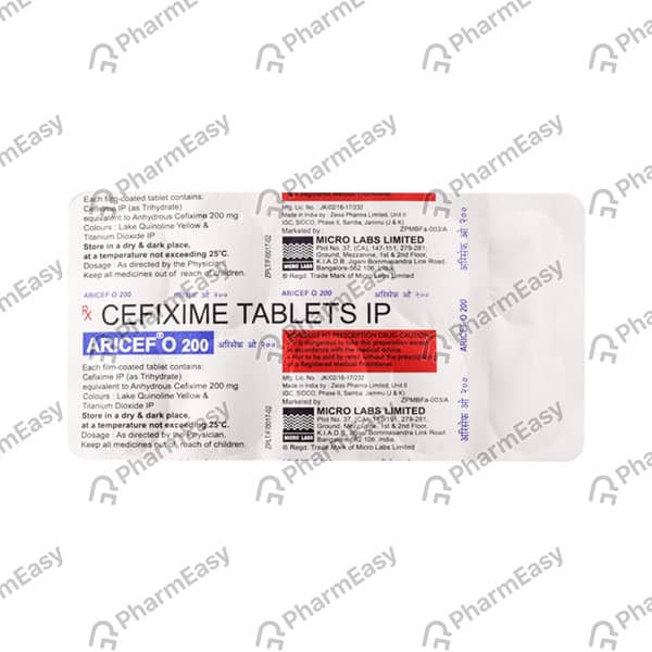 Aricef O 200mg Strip Of 10 Tablets