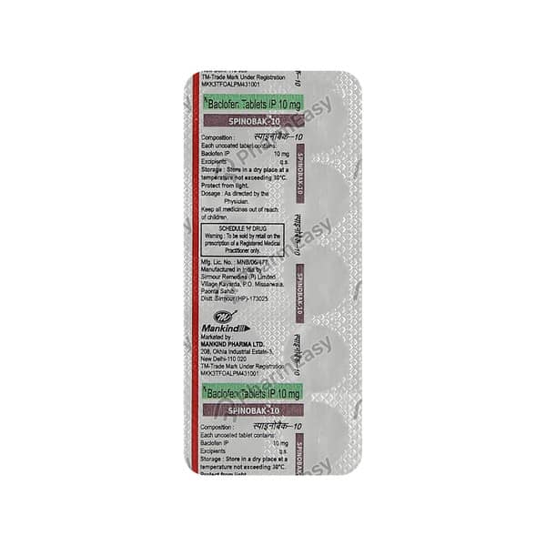 Spinobak 10Mg Strip Of 10 Tablets