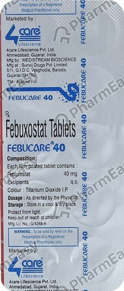Febucare 40mg Strip Of 10 Tablets