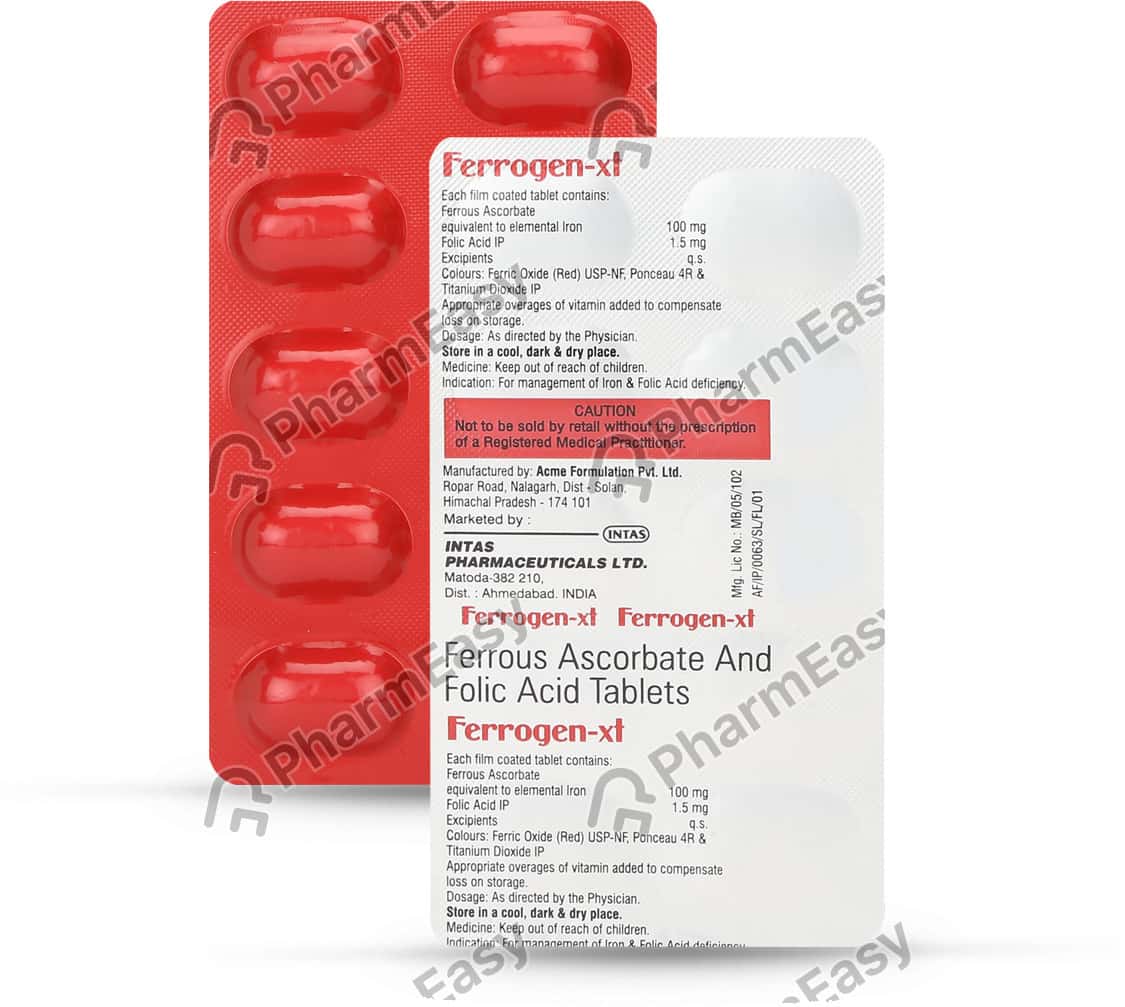 Ferrogen Xt Strip Of 10 Tablets Uses, Side Effects, Price & Dosage