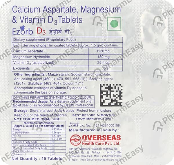 Ezorb D3 Strip Of 15 Tablets