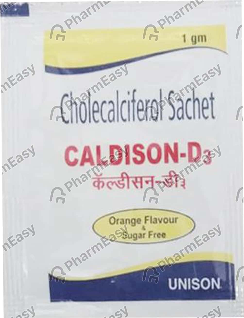 Caldison D3 Orange Flavour Sugar Free Sachet Of 1gm Oral Powder