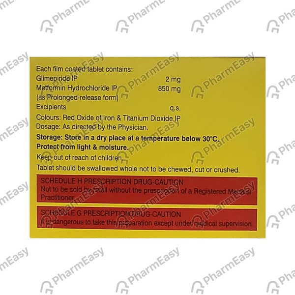 Glycomet Gp 2/850Mg Strip Of 15 Tablets