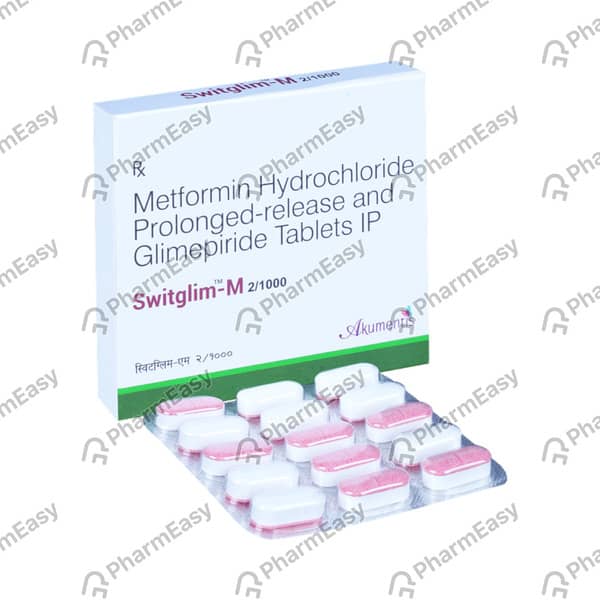 Switglim M 2/1000mg Strip Of 10 Tablets