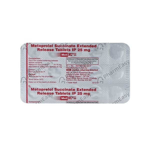 Met Xl 25mg Strip Of 15 Tablets