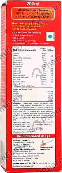 Feroglobin B12 Bottle Of 200ml Liquid