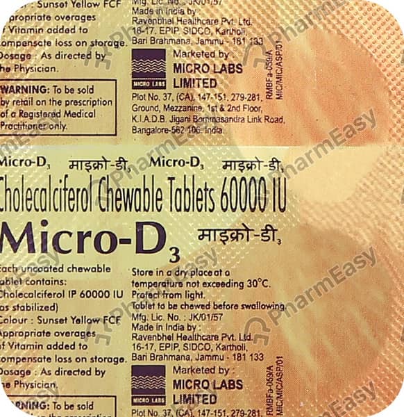 Micro D3 Strip Of 4 Chewable Tablets