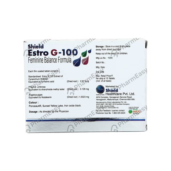 Shield Estro G 100 Strip Of 15 Tablets