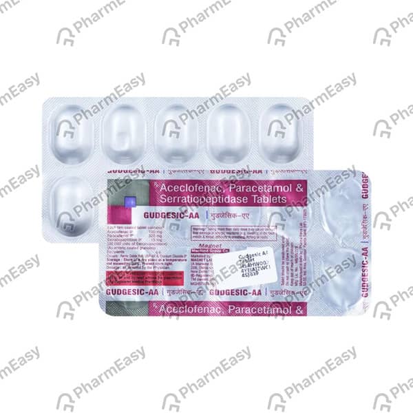 Gudgesic Aa Strip Of 10 Tablets