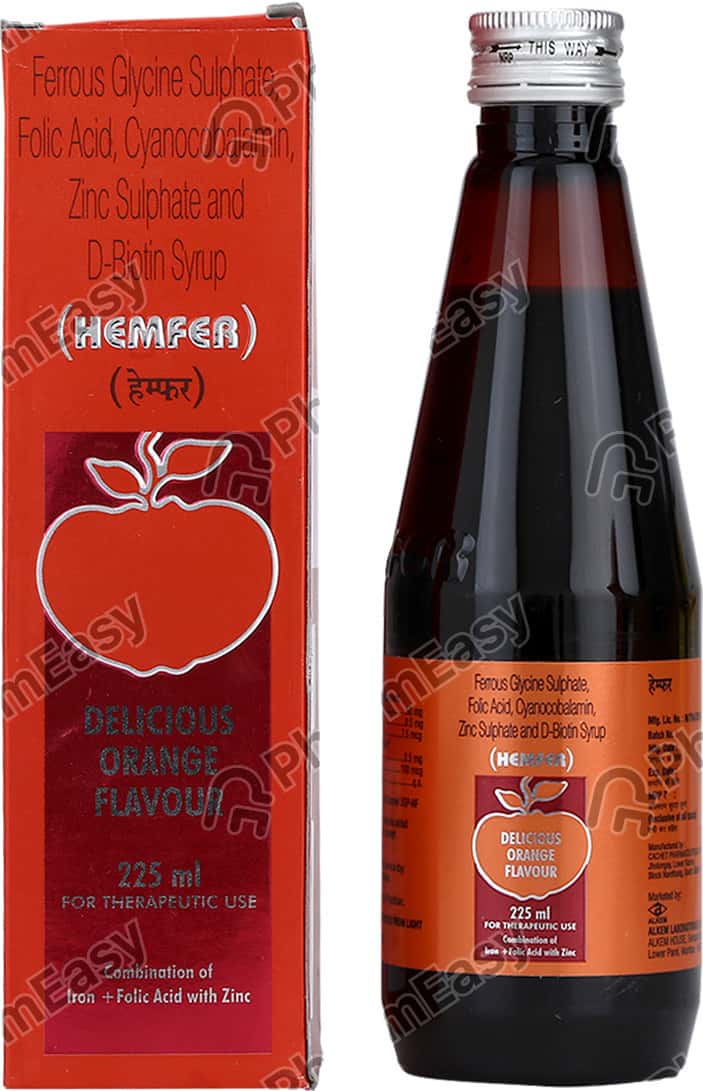 Buy Hemfer Delicious Orange Flavour Bottle Of 225ml Syrup Online at