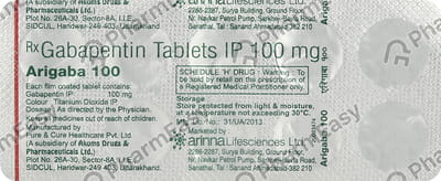 Arigaba 100mg Strip Of 10 Tablets