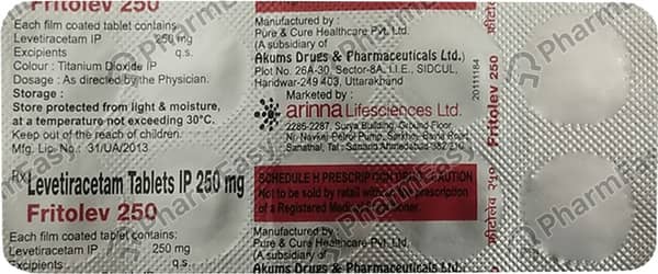 Fritolev 250mg Strip Of 10 Tablets