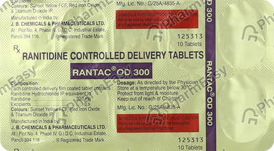 Rantac Od 300mg Strip Of 10 Tablets