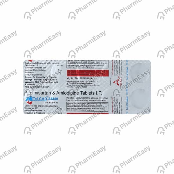 Tel Cad Am 40mg Strip Of 10 Tablets