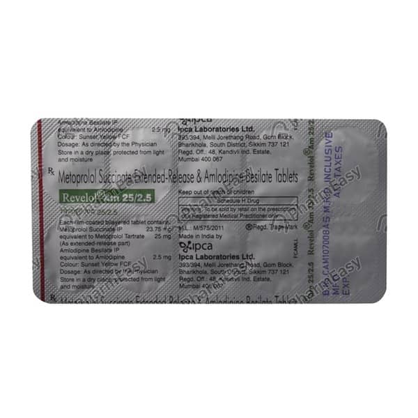 Revelol Am 25/2.5mg Strip Of 10 Tablets