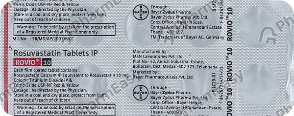 Rovio 10Mg Strip Of 10 Tablets