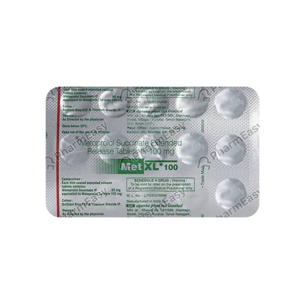 Met Xl 100mg Strip Of 15 Tablets