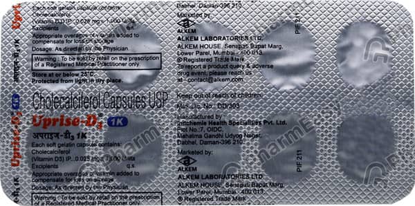 Uprise D3 1k Strip Of 10 Softgel Capsules