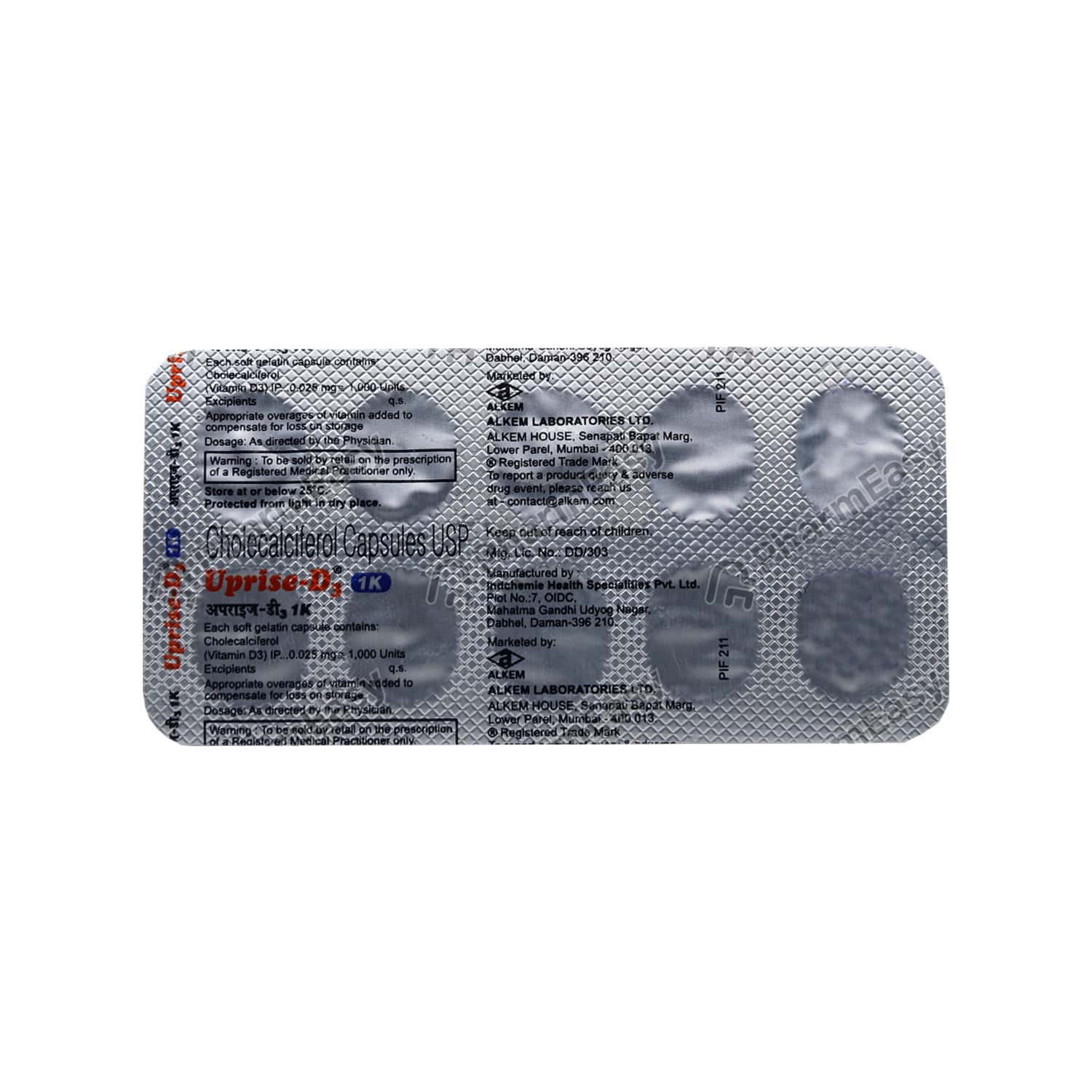 Uprise D3 1000 IU Capsule (10) Uses, Side Effects, Dosage