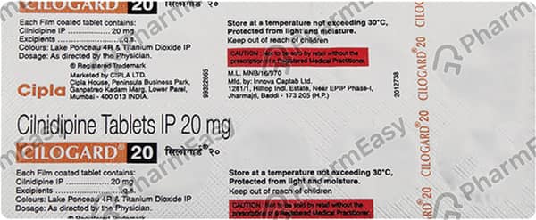 Cilogard 20Mg Strip Of 10 Tablets