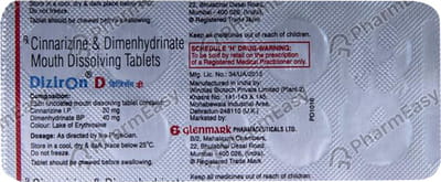 Diziron D Strip Of 10 Tablets