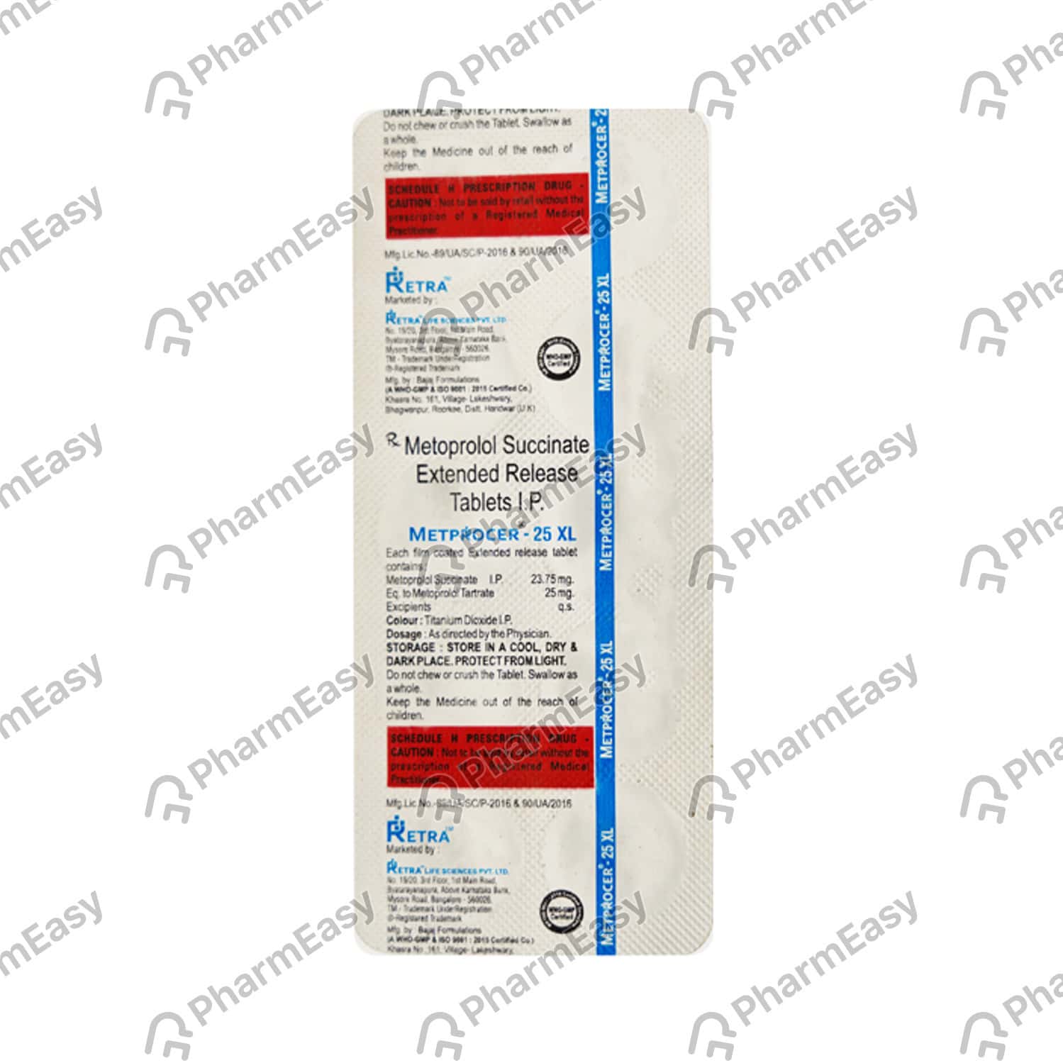 Metprocer Xl 25 MG Tablet (10): Uses, Side Effects, Price & Dosage ...