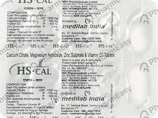 Hs Cal Strip Of 10 Tablets