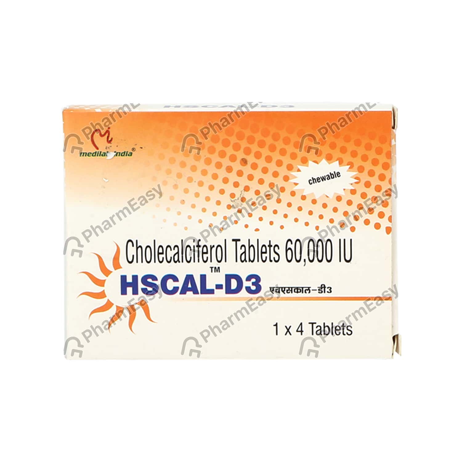 Hscal D3 60000 IU Tablet (4) Uses, Side Effects, Dosage, Composition