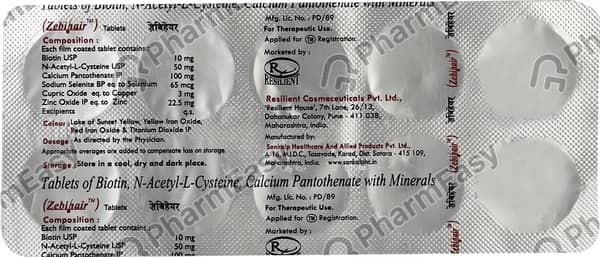 Zebihair Strip Of 10 Tablets