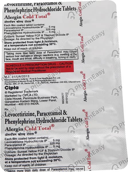 Alergin Cold Total Strip Of 10 Tablets