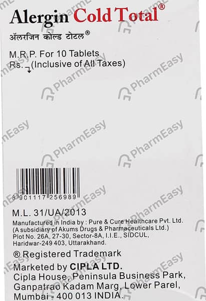 Alergin Cold Total Strip Of 10 Tablets