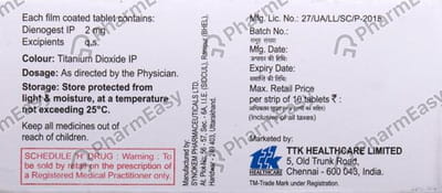 Dienofem 2mg Strip Of 10 Tablets
