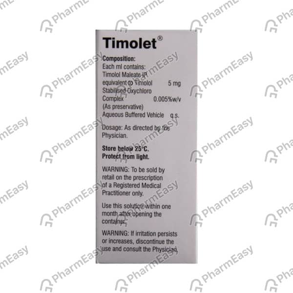 Timolet 0.5% Bottle Of 10Ml Eye Drops