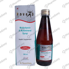 RAVE 3 MANGO AND PINEAPPLE FLAVOUR BOTTLE OF 200ML SYRUP
