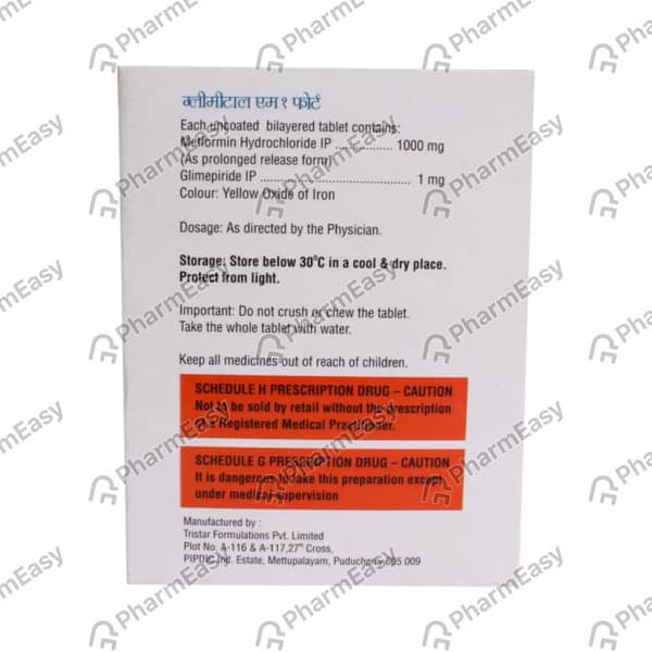 Glimital M 1Mg Forte Strip Of 10 Tablets