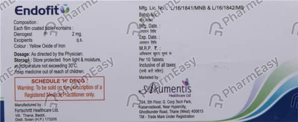 Endofit 2mg Strip Of 10 Tablets