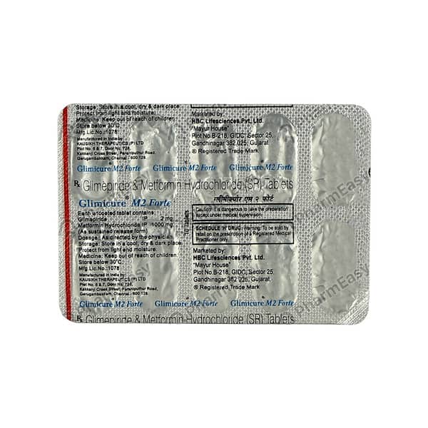 Glimicure M 2mg Forte Strip Of 10 Tablets