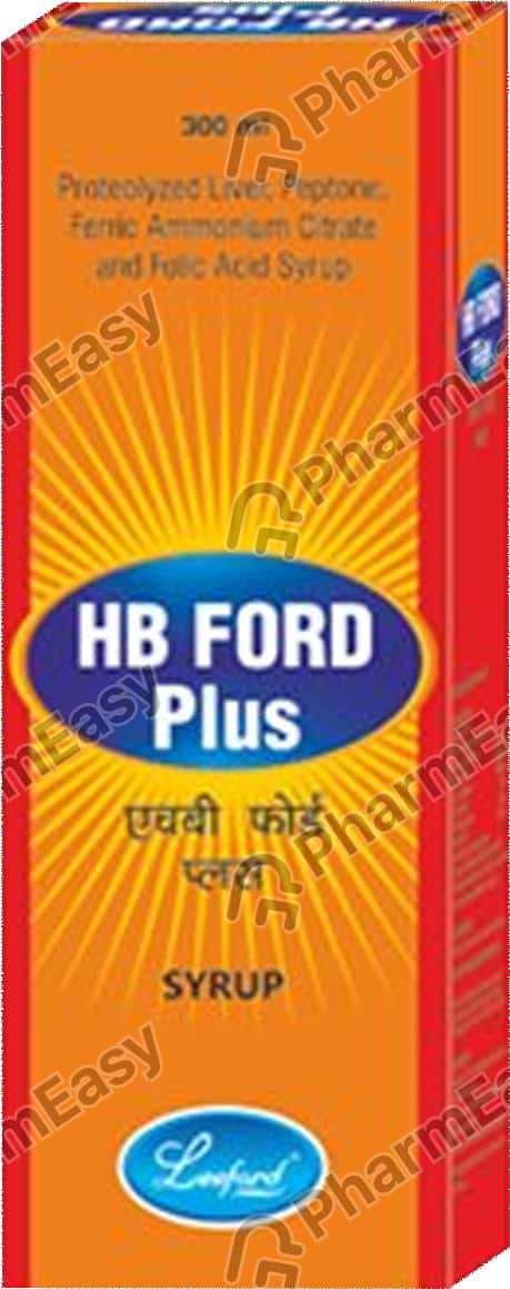 Hb Ford Plus Orange Flavour Bottle Of 300ml Syrup
