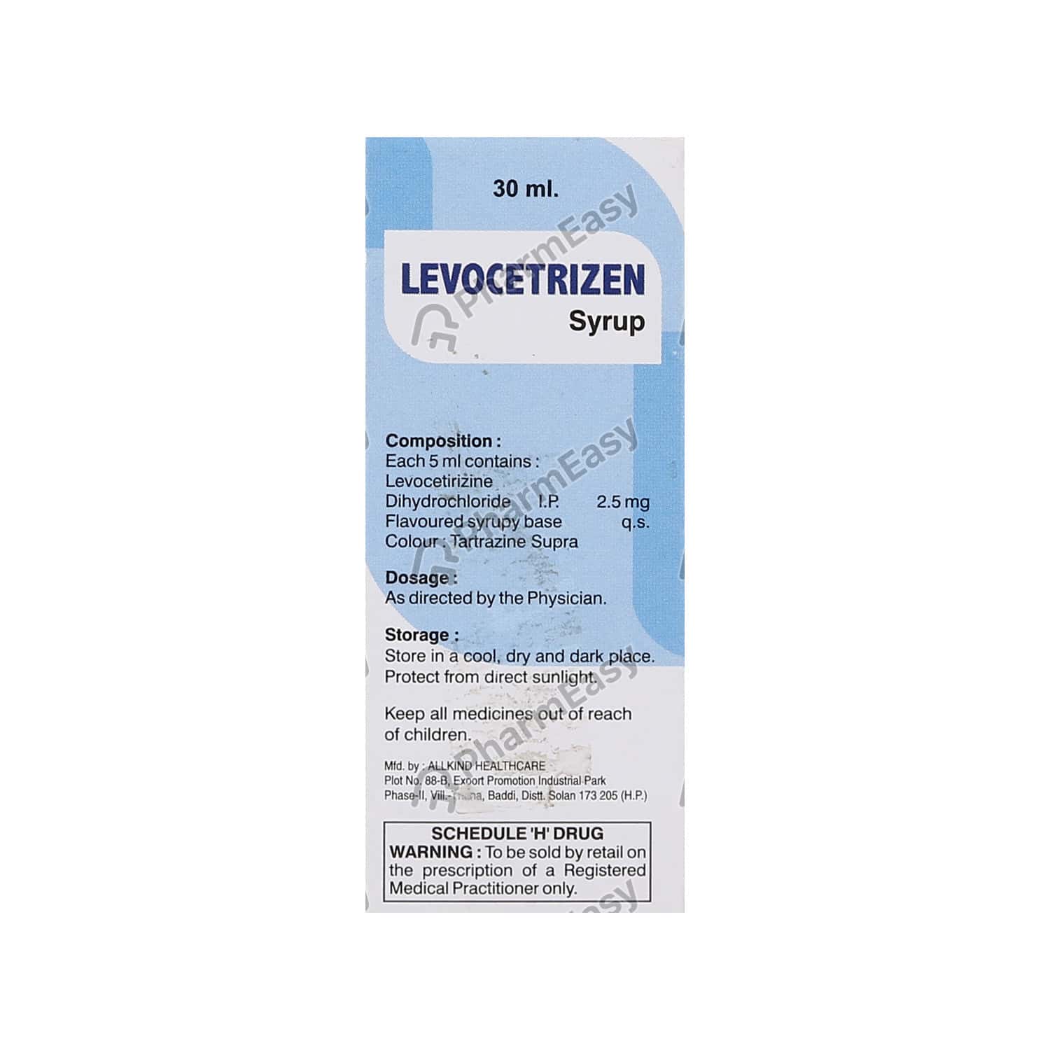Buy Levocetzine 2.5 MG Syrup (30) Online at Flat 18 OFF* PharmEasy