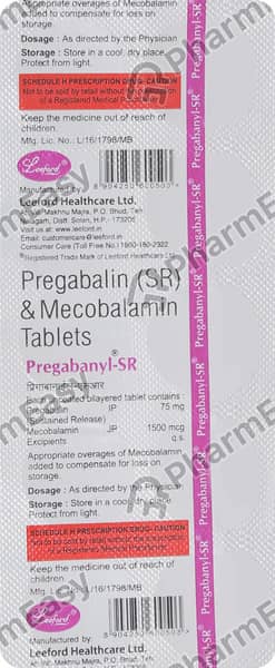 Pregabanyl Sr Strip Of 10 Tablets