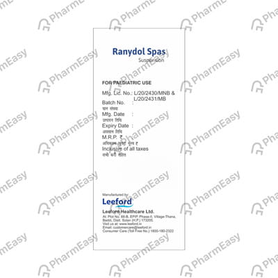 Ranydol Spas Bottle Of 30ml Suspension