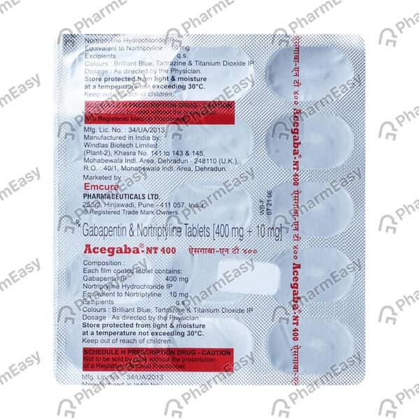Acegaba Nt Strip Of 10 Tablets