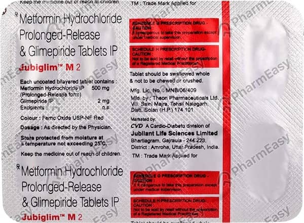 Jubiglim M 2/500mg Strip Of 10 Tablets