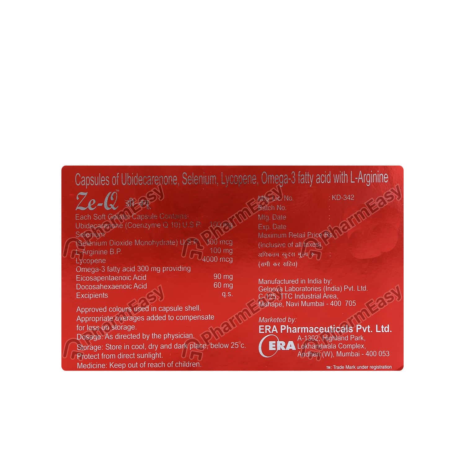 Buy Ze Q 100 MG Capsule (10) Online at Flat 18 OFF* PharmEasy