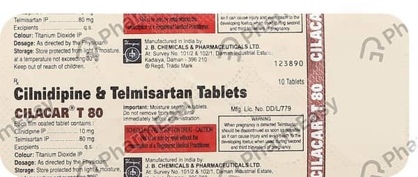 Cilacar T 80Mg Strip Of 10 Tablets