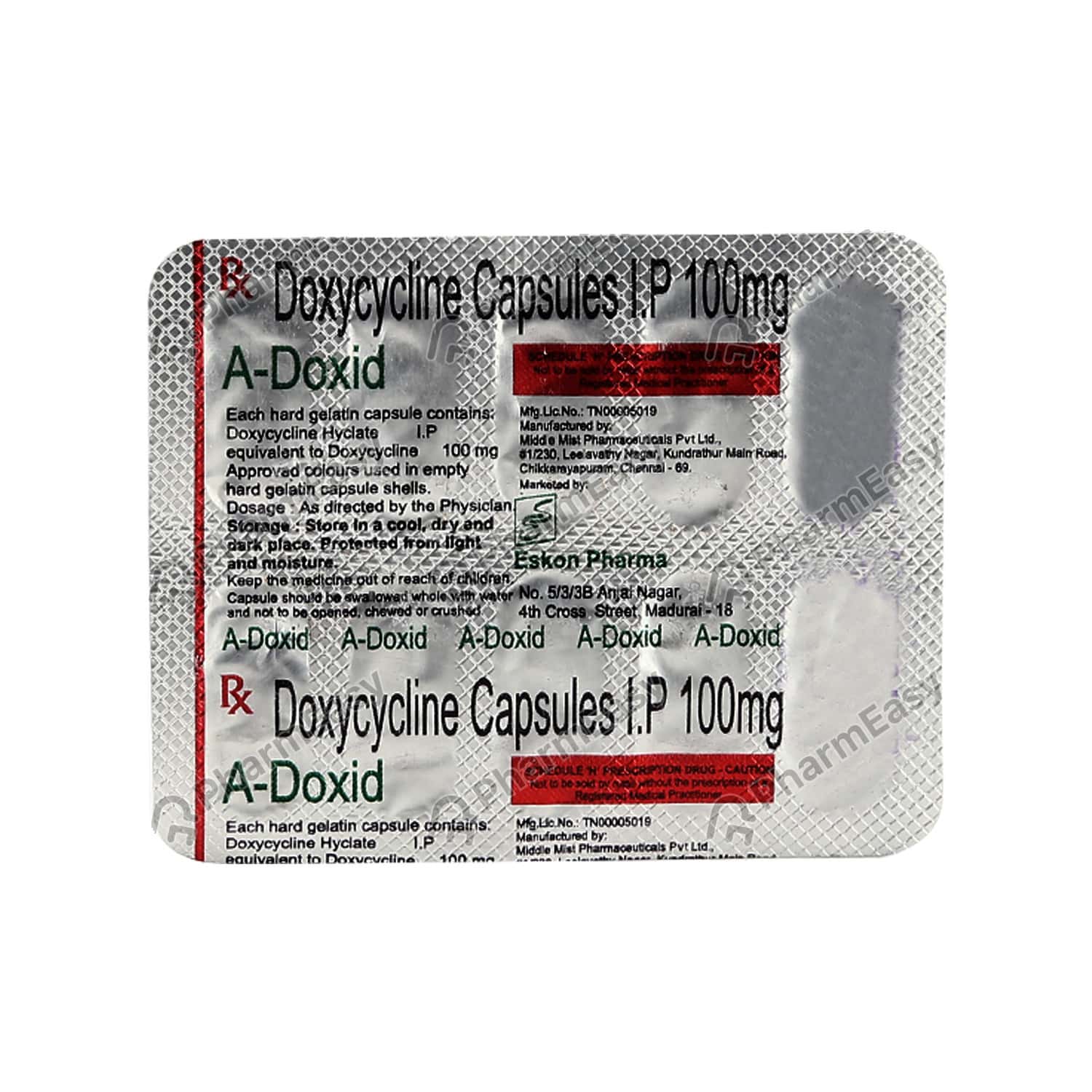 doxycycline dispersible tablets 100mg