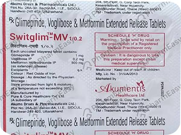 Switglim Mv 1/0.2mg Strip Of 10 Tablets