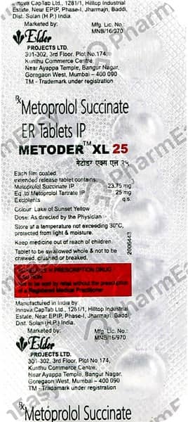 Metoder Xl 25mg Strip Of 10 Tablets