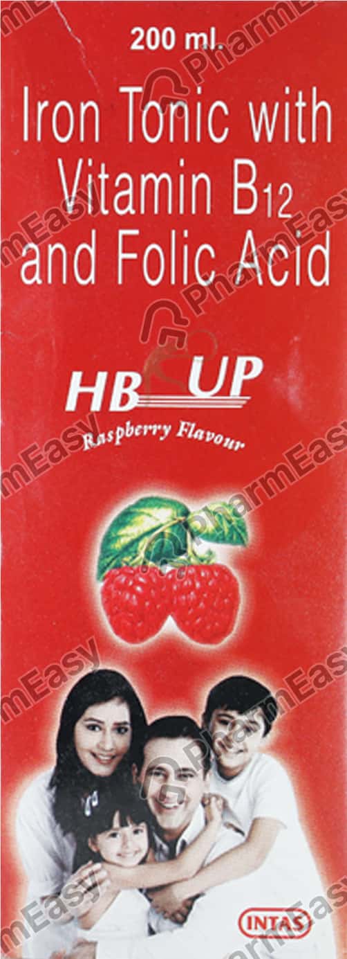 Hb Up Raspberry Flavour Bottle Of 200ml Syrup Uses, Side Effects